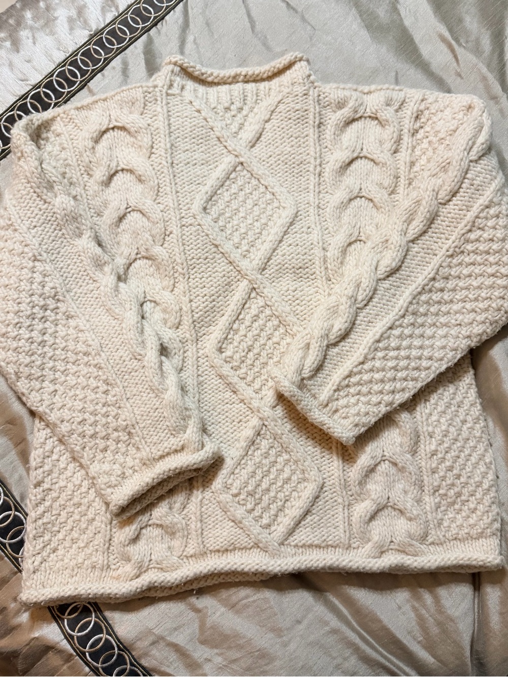 Cream Cable Knit Sweater - Picture 5 of 7